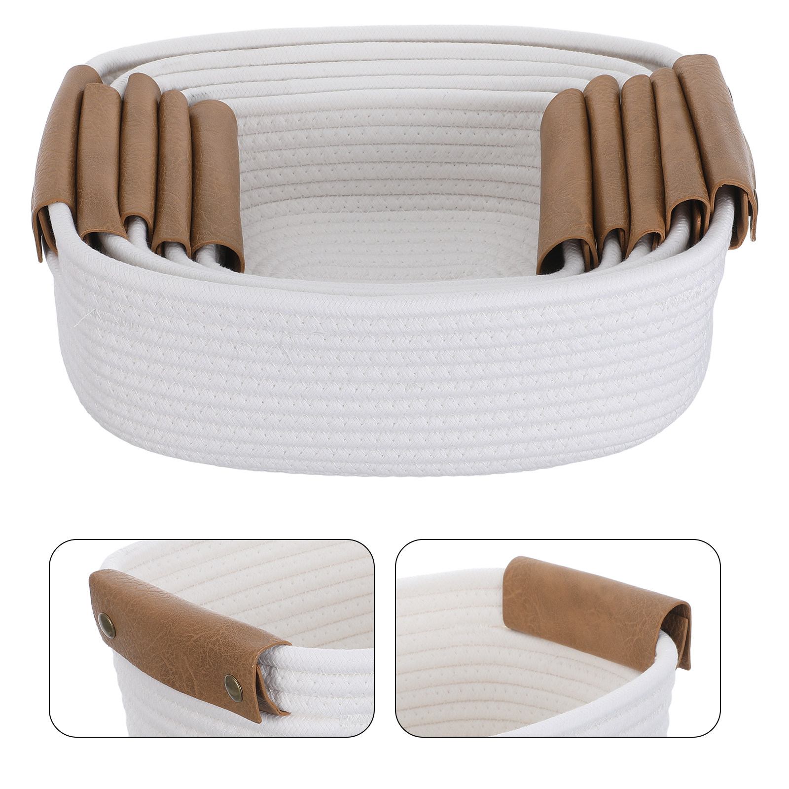 Baby Nursery Handles - 5Pcs Woven Basket Set Nursery Storage