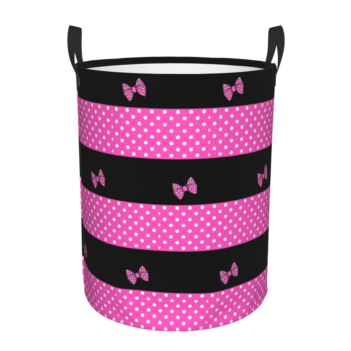 Baby Nursery Things - Custom Pink Minnie Polkadots Laundry Basket