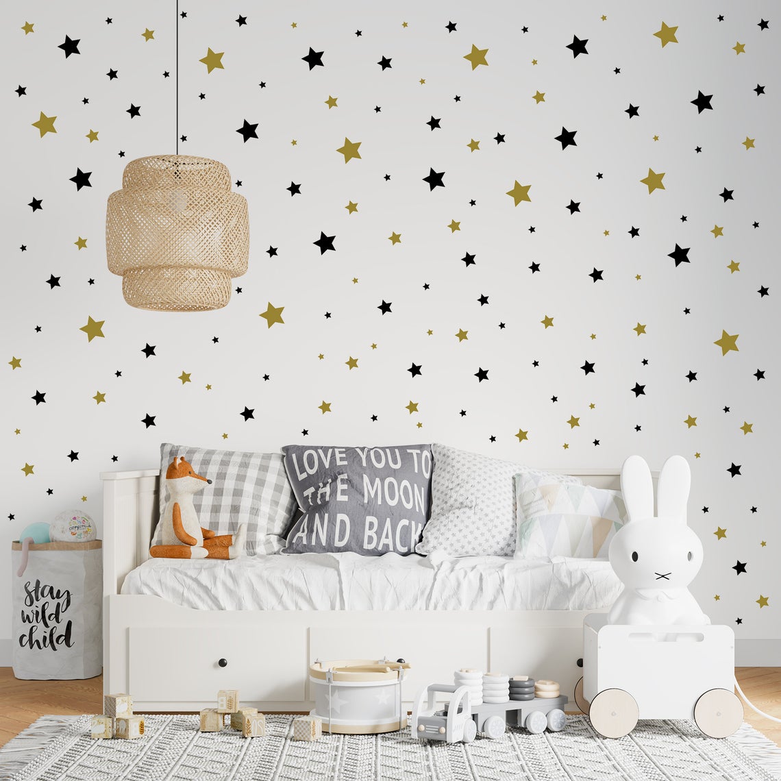 Baby Nursery Design - Cartoon 65Pcs Star Wall Sticker Baby