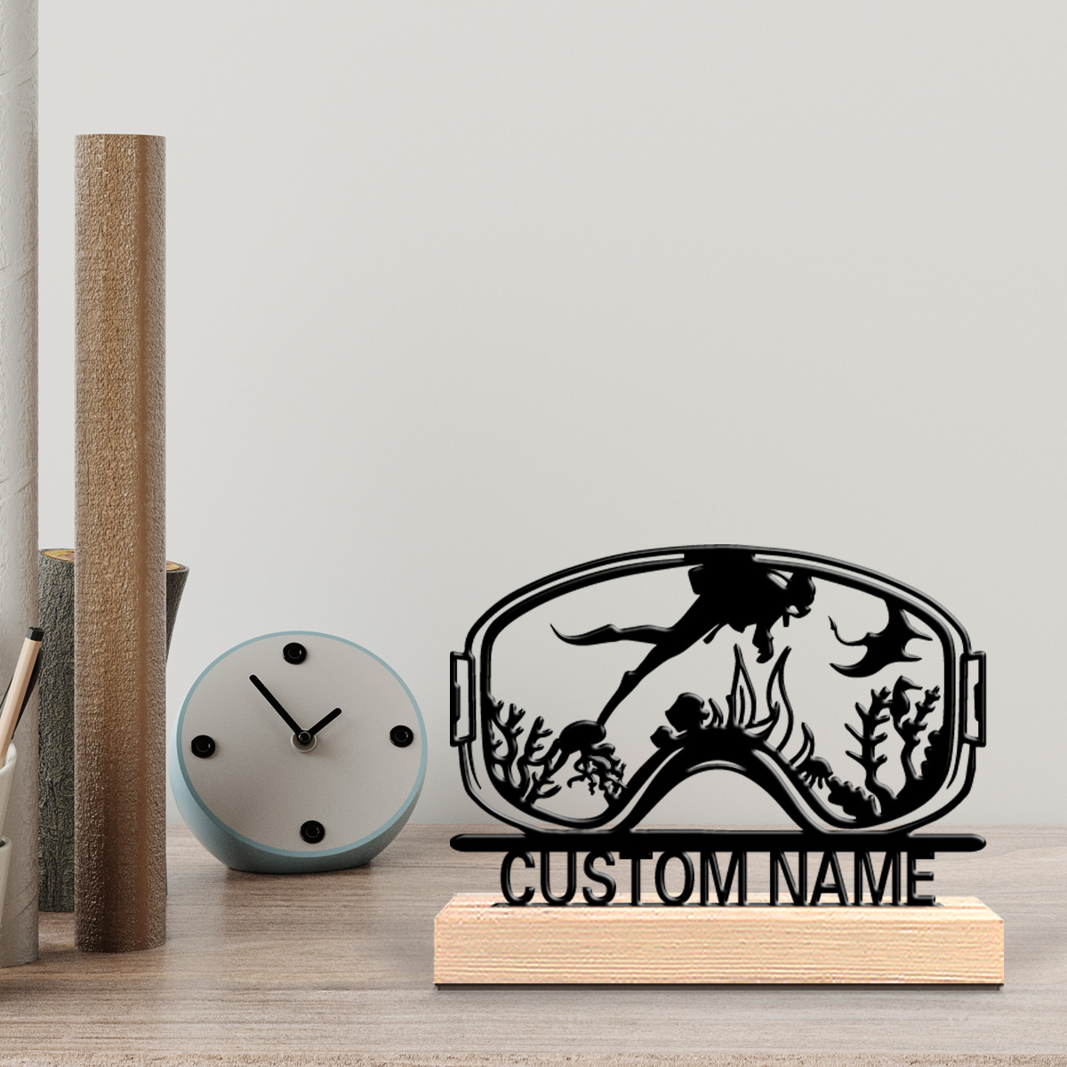 Baby Nursery Ornaments - 1pc Cute Personalized Custom Diving Wooden