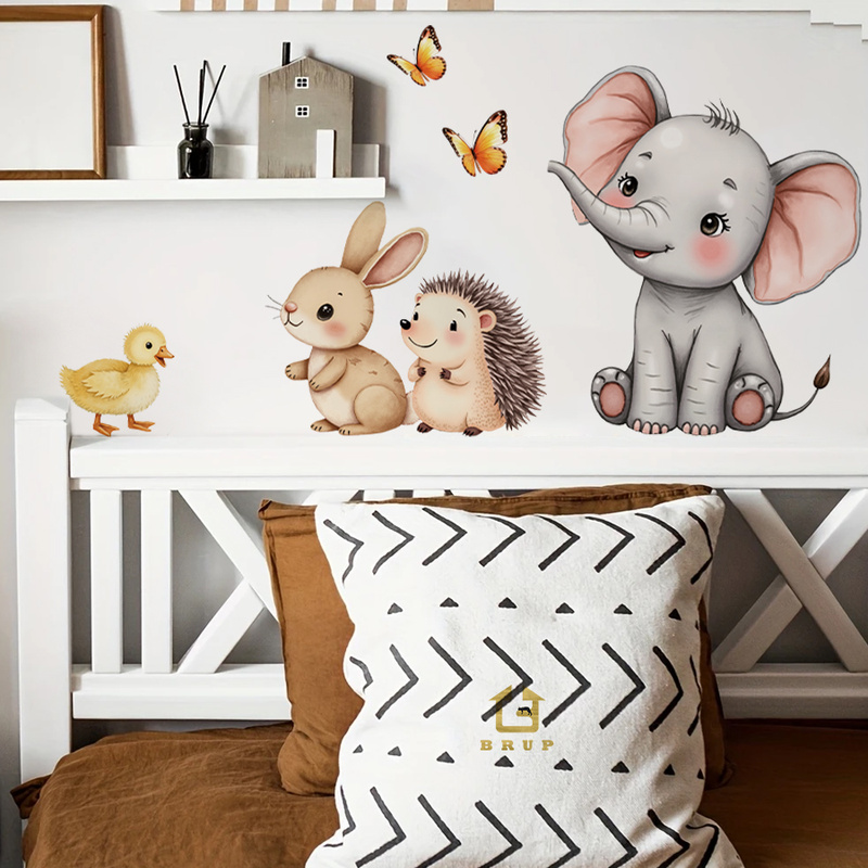 Baby Nursery Wall Stickers - Cartoon Animal Wall Sticker - Elephant