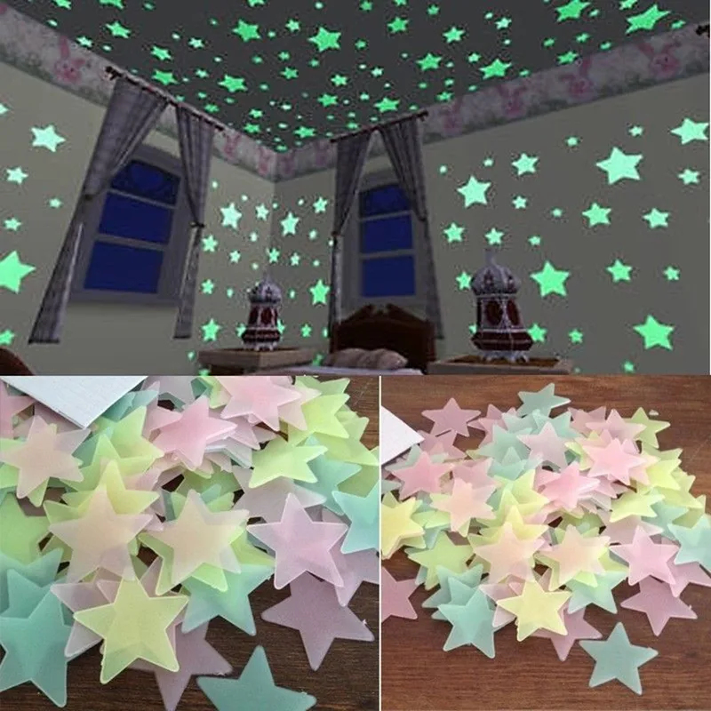 Baby Nursery Wall Stickers - 100pcs Fluorescent Glow in the Dark