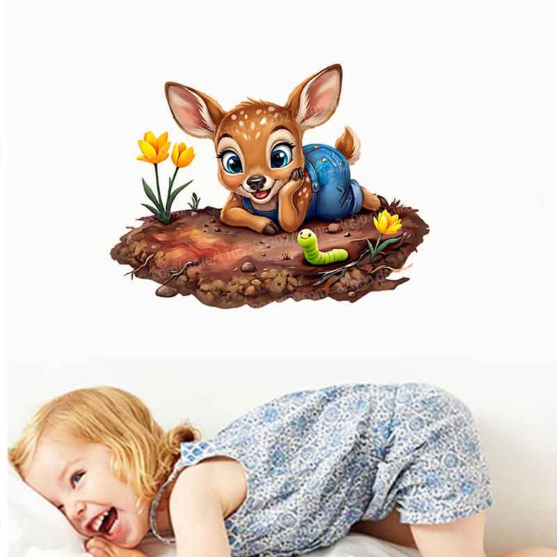 Woodland Baby in Garden Mural  - огляд і ціна Baby Nursery Mural Wallpaper
