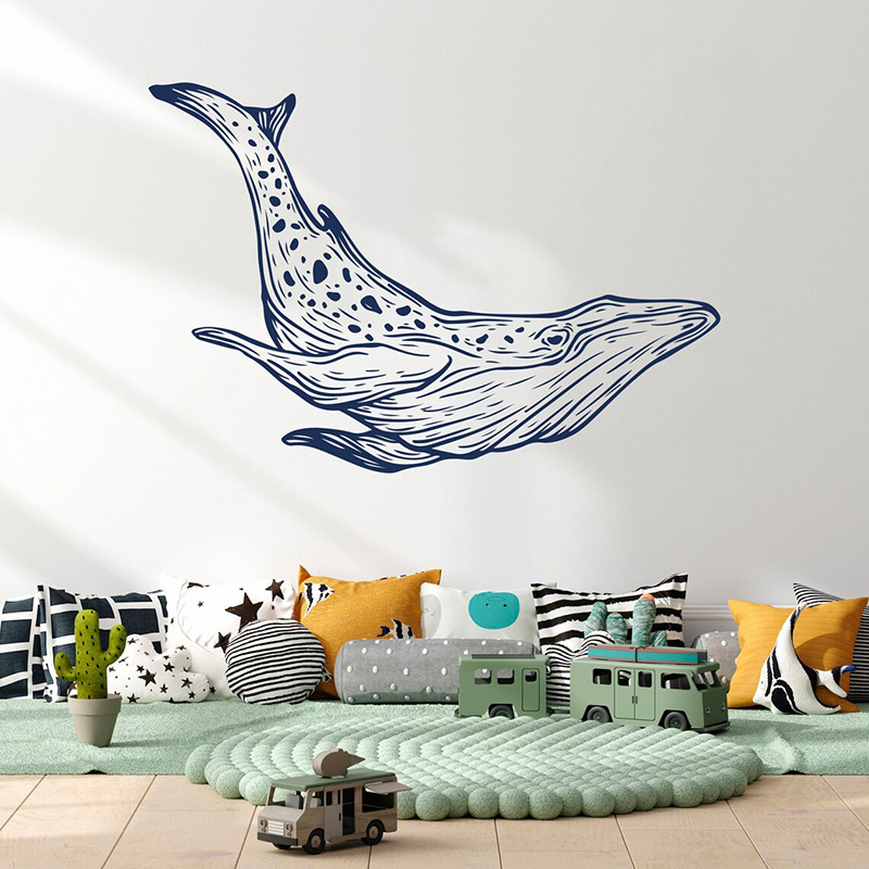 Whale Wall Decals Nautical Hom - огляд і ціна Baby Nursery Mural Wallpaper