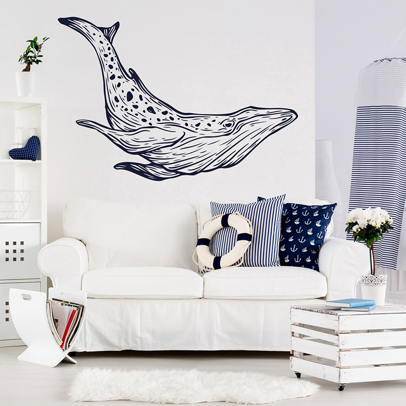 Whale Wall Decals Nautical Hom - огляд і ціна Baby Nursery Mural Wallpaper