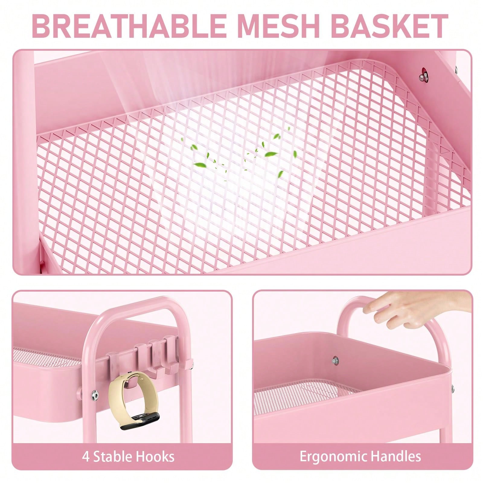 3 Tier Metal Rolling Cart With - огляд і ціна Baby Nursery Trolley