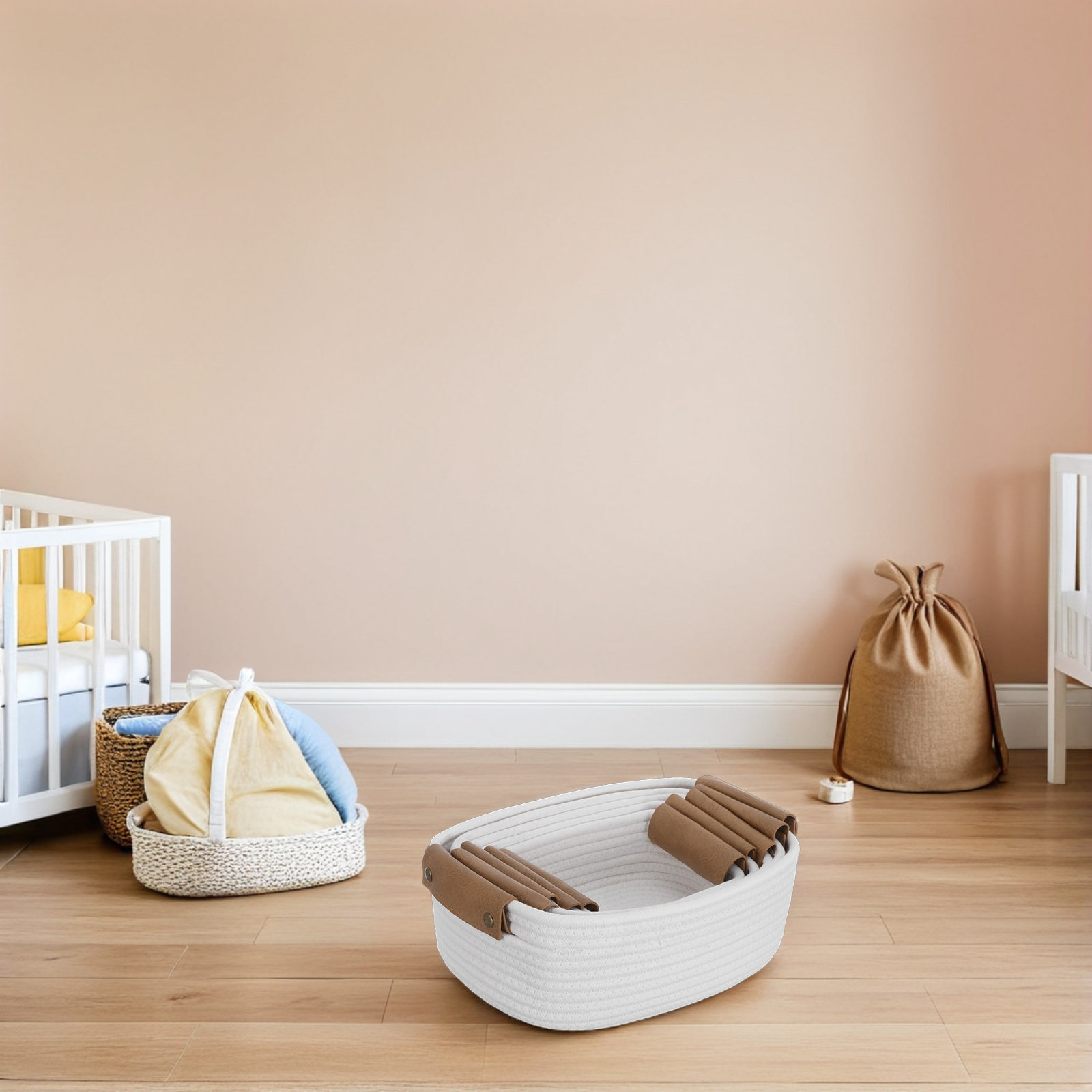 5Pcs Woven Basket Set Nursery  - огляд і ціна Baby Nursery Handles