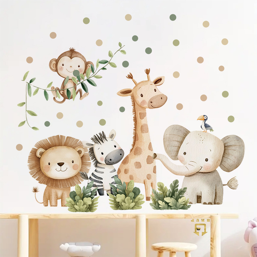 Boho Forest Animals Wall Stick - огляд і ціна Baby Nursery Giraffe