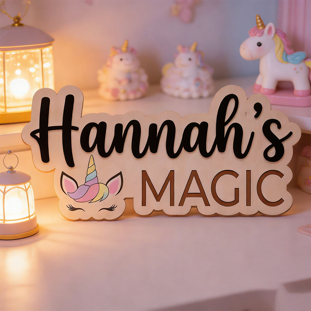 Custom Unicorn Magic Name Door - огляд і ціна Baby Nursery Themes Girl