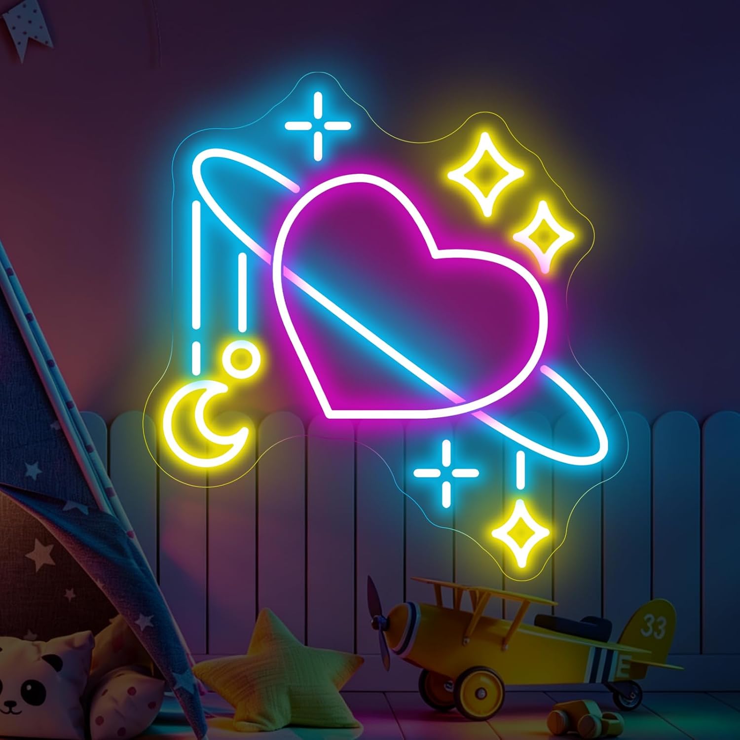 Space Planet Neon Sign LED Neo - огляд і ціна Baby Nursery Wall Lights