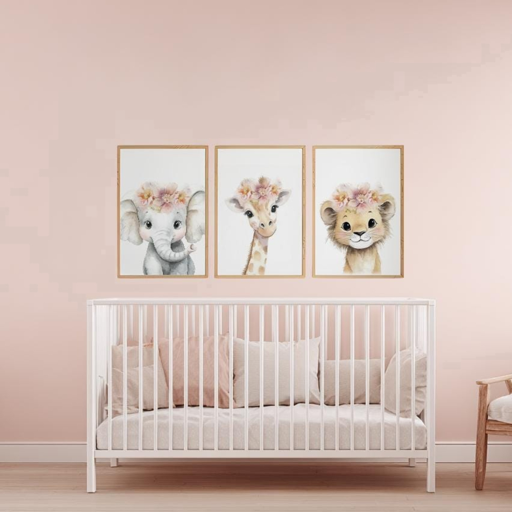 Baby Girl Nursery Wall Art Set - огляд і ціна Baby Nursery Giraffe