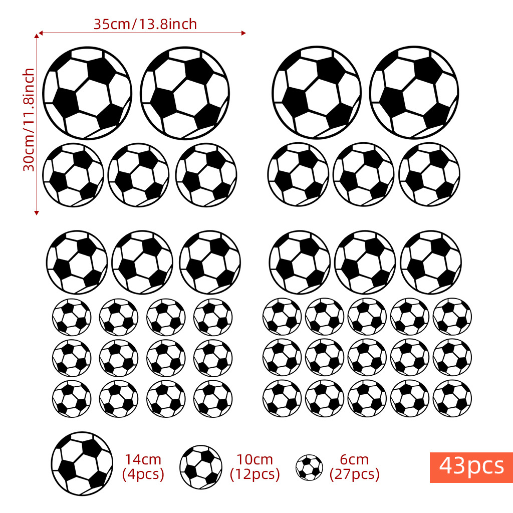 43Pcs Football Wall Stickers F - огляд і ціна Baby Nursery Wall Stickers