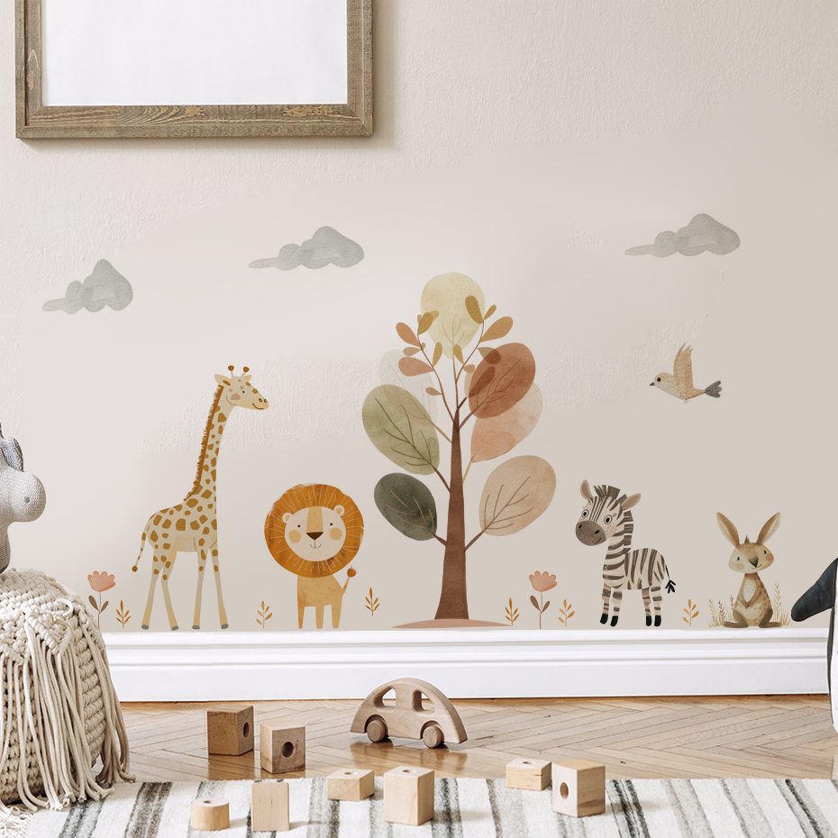 Cartoon Cute Lion Giraffe Zebr - огляд і ціна Baby Nursery Giraffe