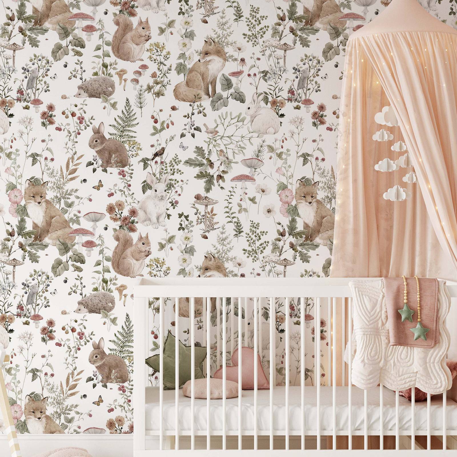 Forest Babies MuraL, Boys Nurs - огляд і ціна Baby Nursery Mural Wallpaper