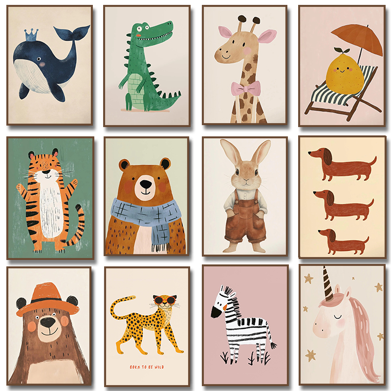 Cute Animal Illustration Poste - огляд і ціна Baby Nursery Giraffe