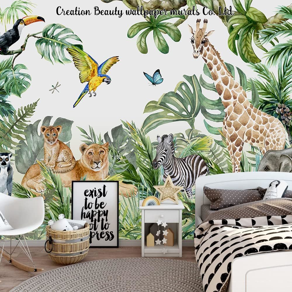 Watercolor Animals Jungle Wall - огляд і ціна Baby Nursery Water