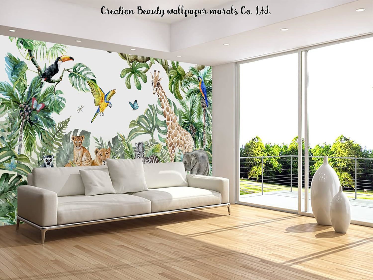 Watercolor Animals Jungle Wall - огляд і ціна Baby Nursery Water