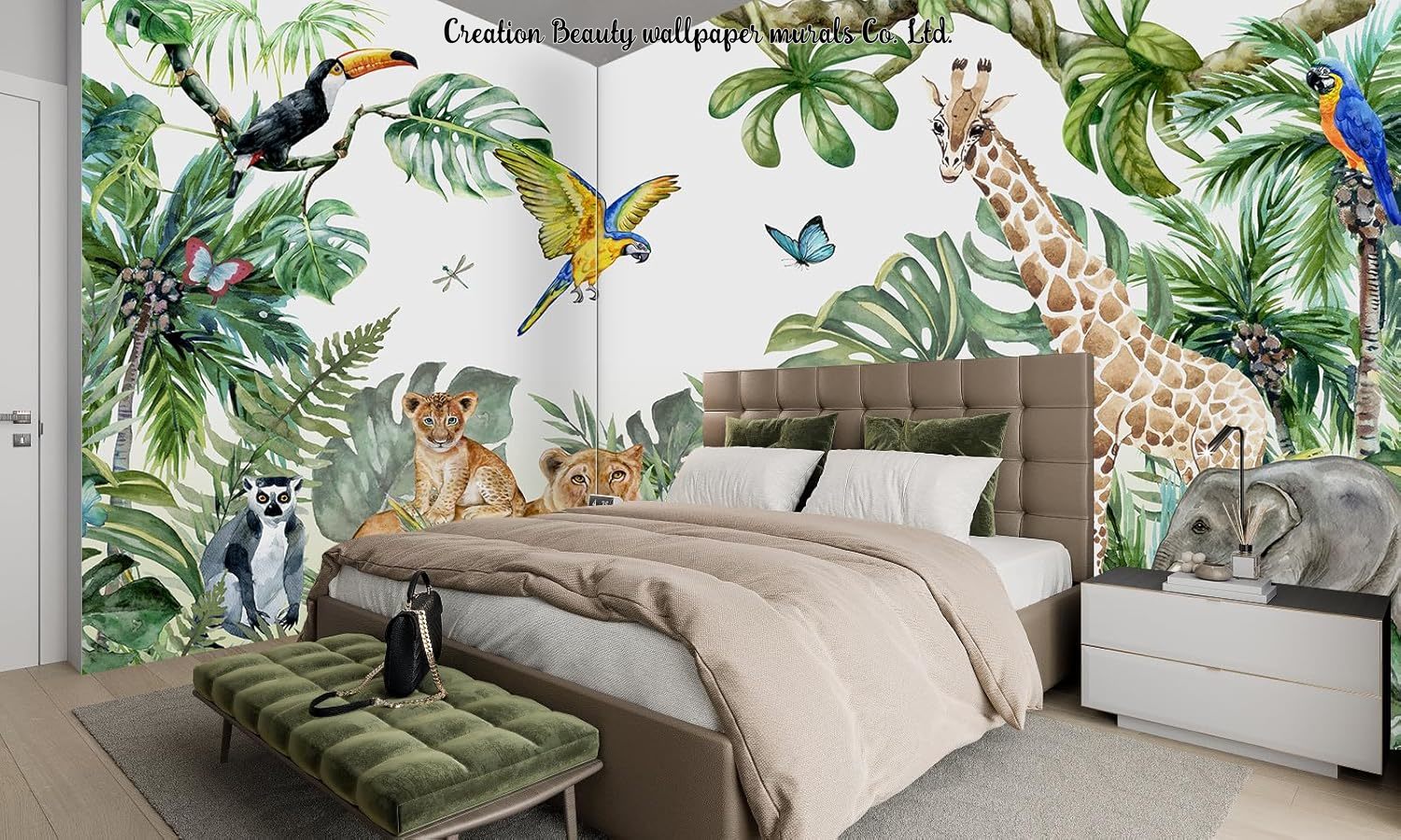 Watercolor Animals Jungle Wall - огляд і ціна Baby Nursery Water