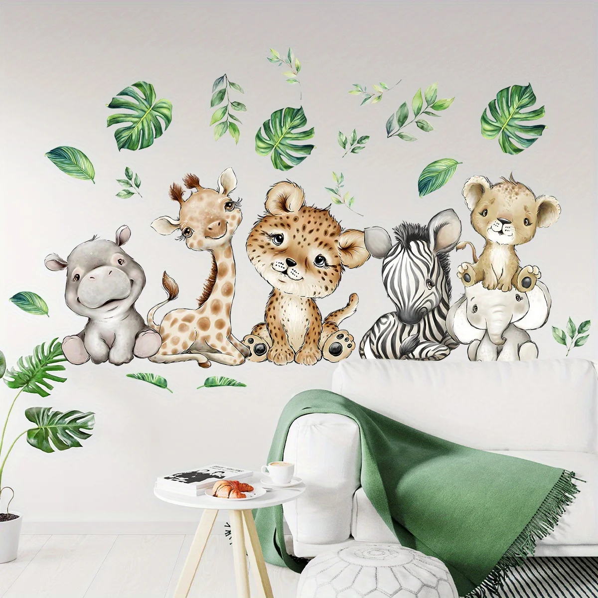 1PC Cartoon Cute Hippo Tiger E - огляд і ціна Baby Nursery Wall Stickers