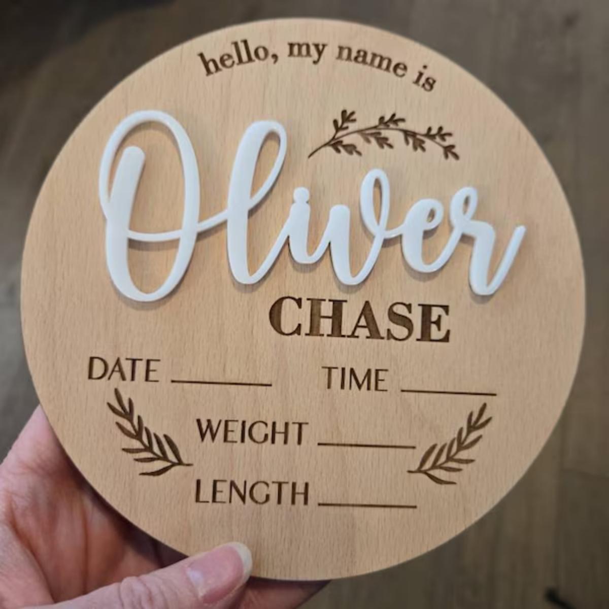 1Pc Custom Baby Announcement S - огляд і ціна Baby Nursery Ornaments