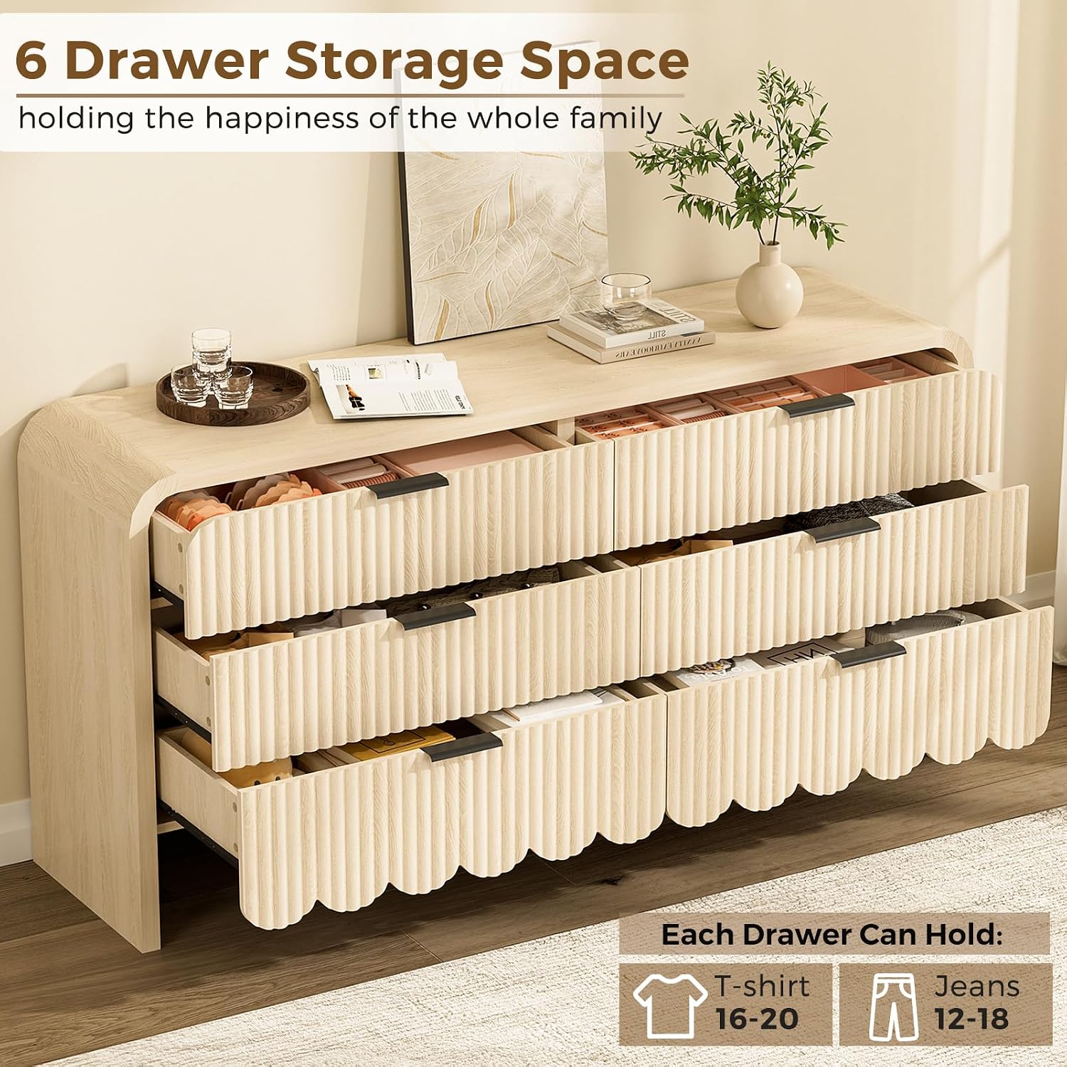Wood 6 Drawer Dresser Nursery  - огляд і ціна Baby Nursery Handles