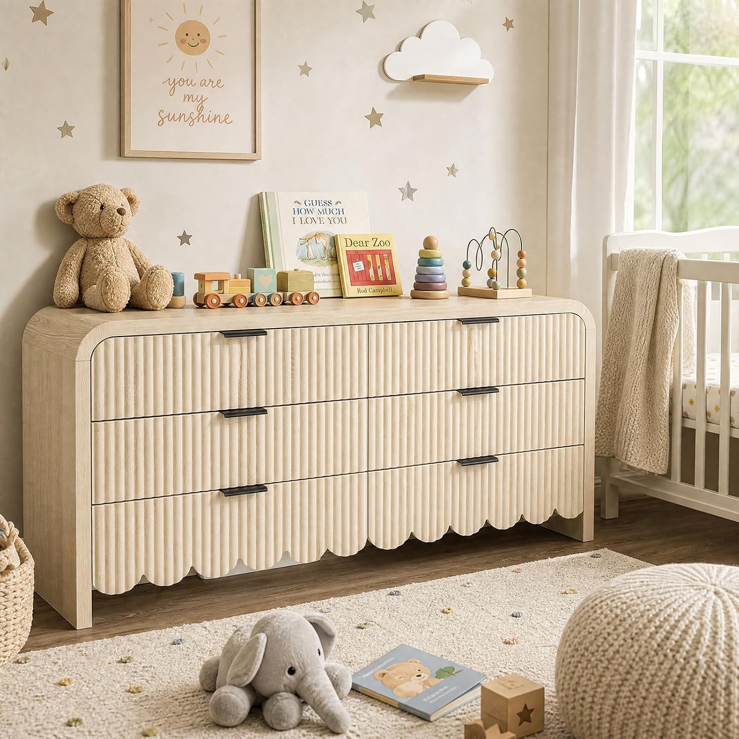 Wood 6 Drawer Dresser Nursery  - огляд і ціна Baby Nursery Handles