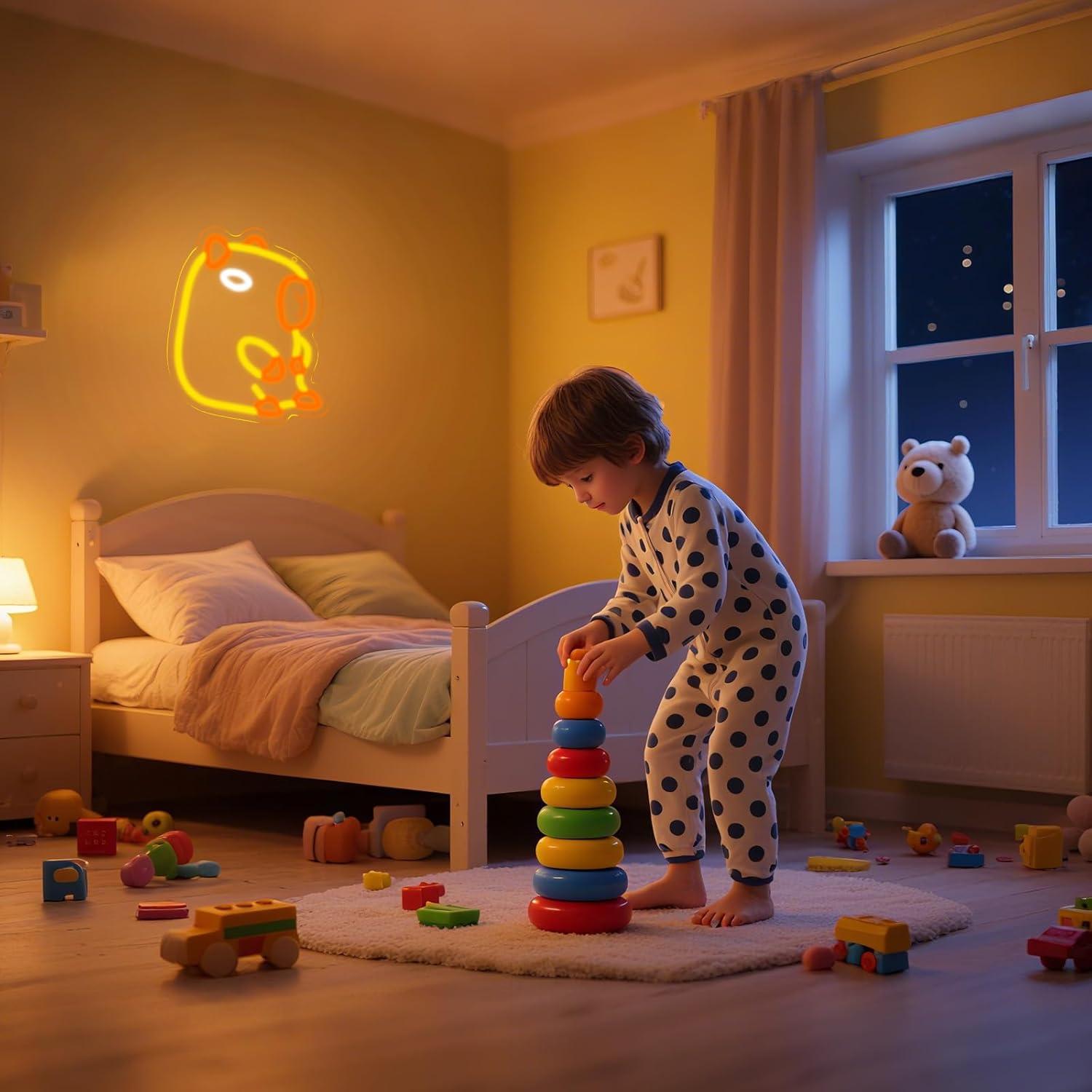 Capybara Neon Sign Dimmable LE - огляд і ціна Baby Nursery Wall Lights