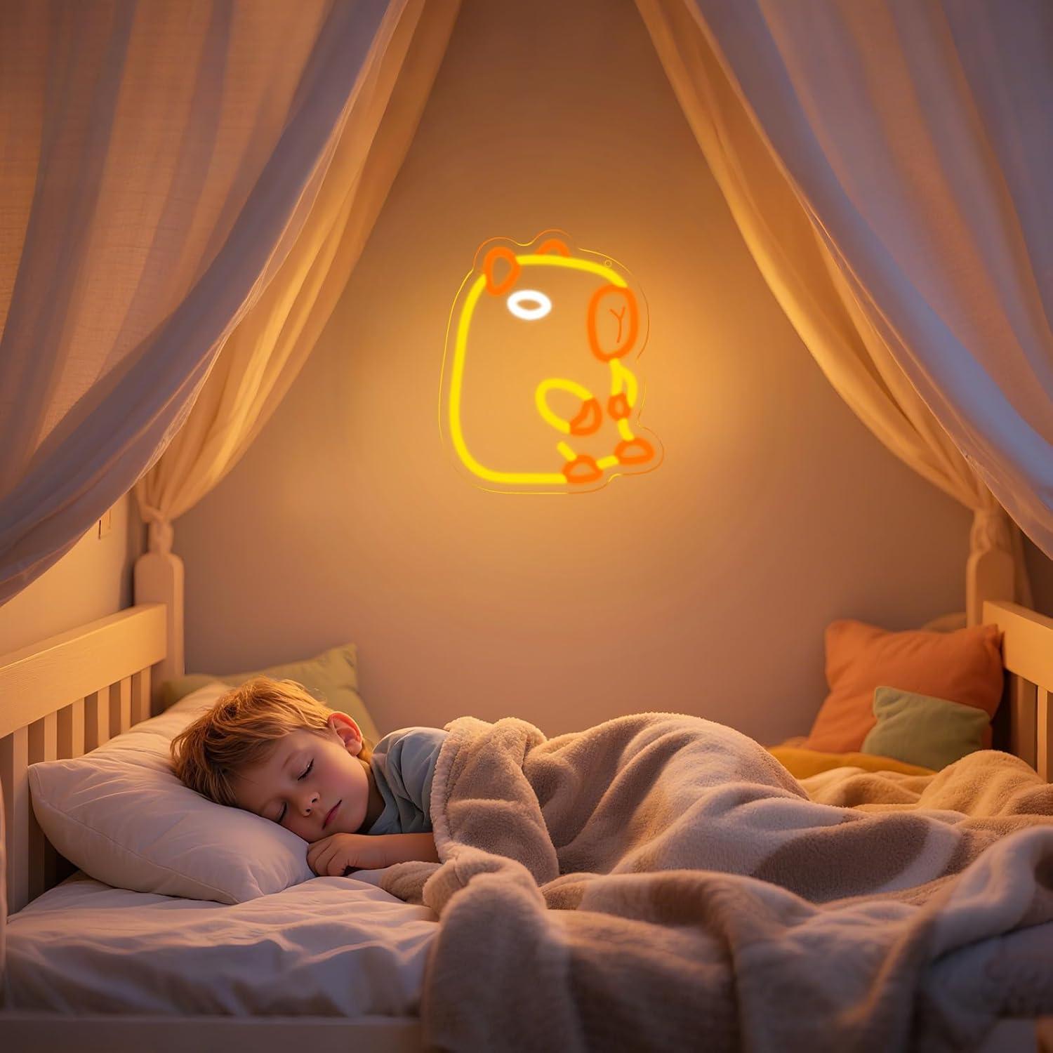 Capybara Neon Sign Dimmable LE - огляд і ціна Baby Nursery Wall Lights