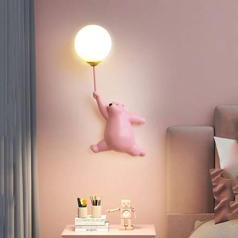 Cartoon Polar Bear LED Sconce  - огляд і ціна Baby Nursery Wall Lights