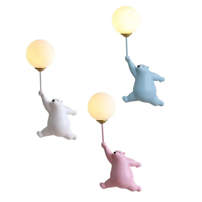 Cartoon Polar Bear LED Sconce  - огляд і ціна Baby Nursery Wall Lights