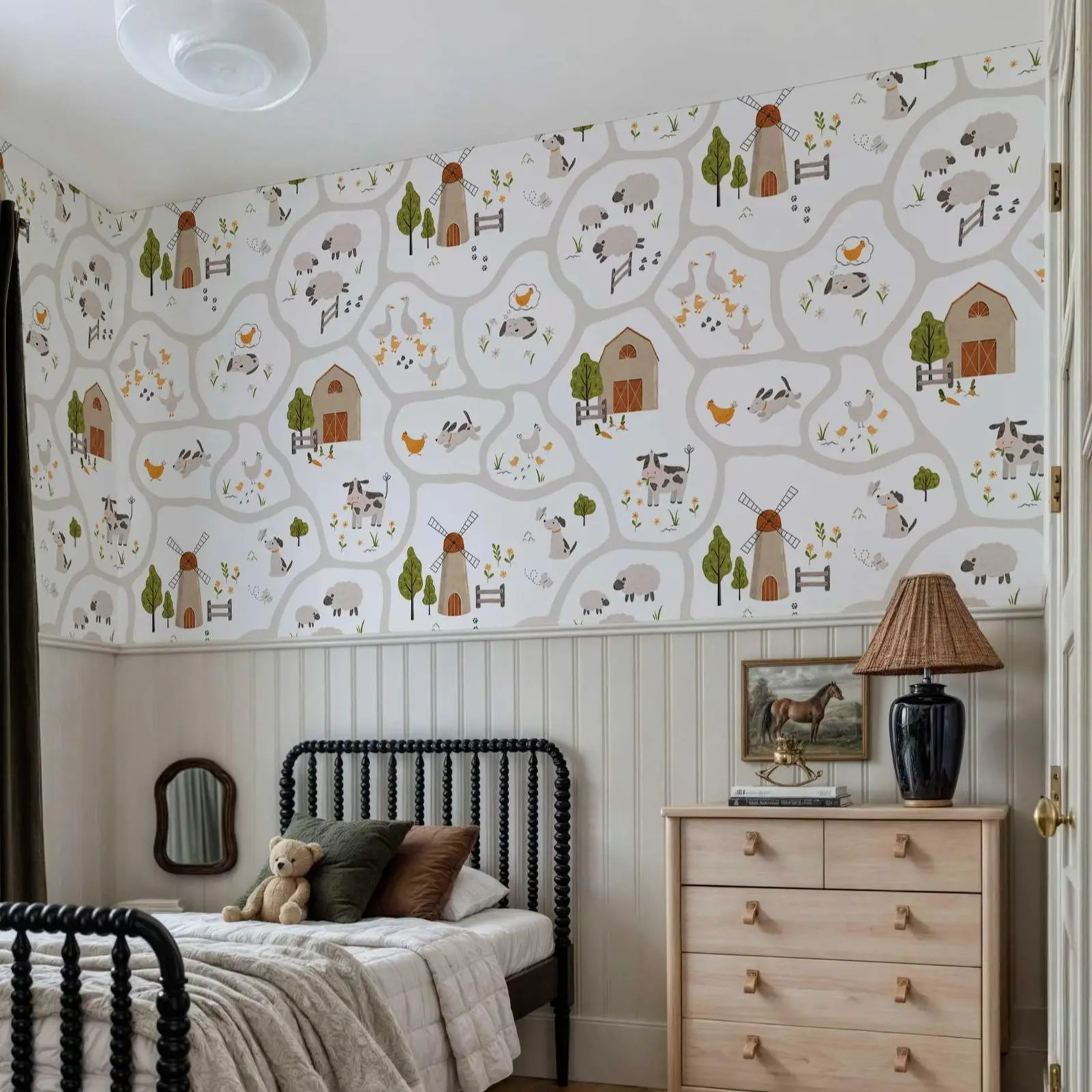 Cute Farm Animals Kids Wallpap - огляд і ціна Baby Nursery Water