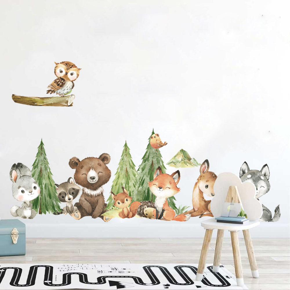 Cartoon Watercolor  Forest Ani - огляд і ціна Baby Nursery Design