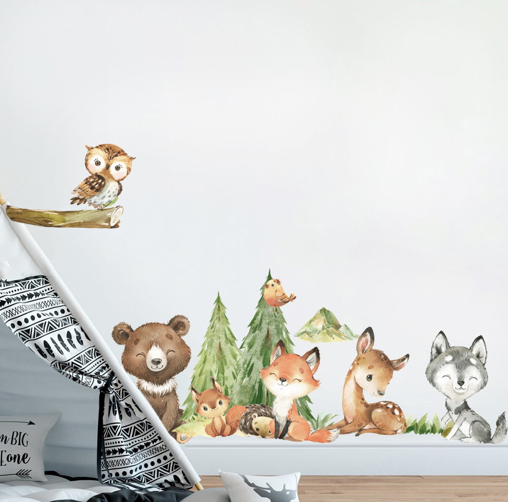 Cartoon Watercolor  Forest Ani - огляд і ціна Baby Nursery Design