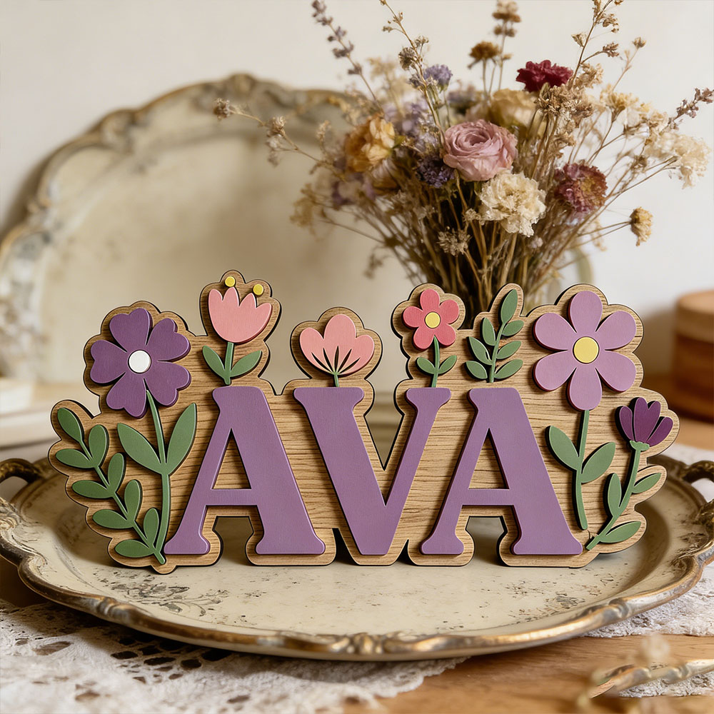 Custom 3D Flower Wreath Name D - огляд і ціна Baby Nursery Themes Girl
