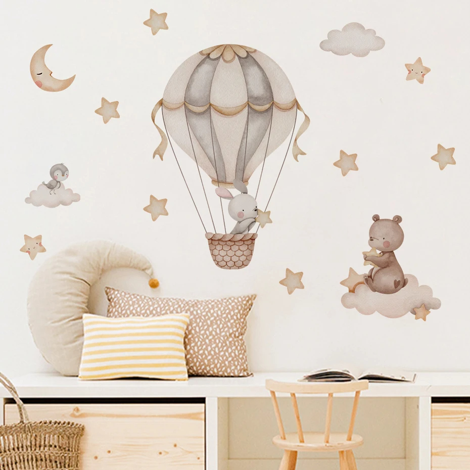Watercolor Bear Hot Air Balloo - огляд і ціна Baby Nursery Package