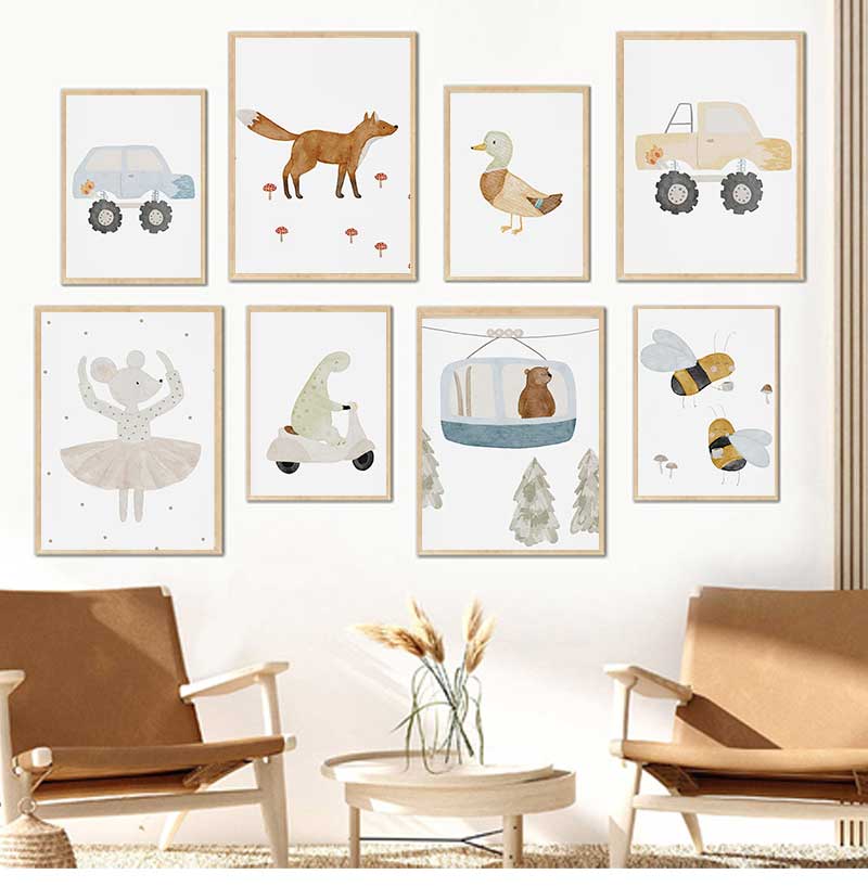 Cartoon Goose Bees Bear Duck D - огляд і ціна Baby Nursery Posters