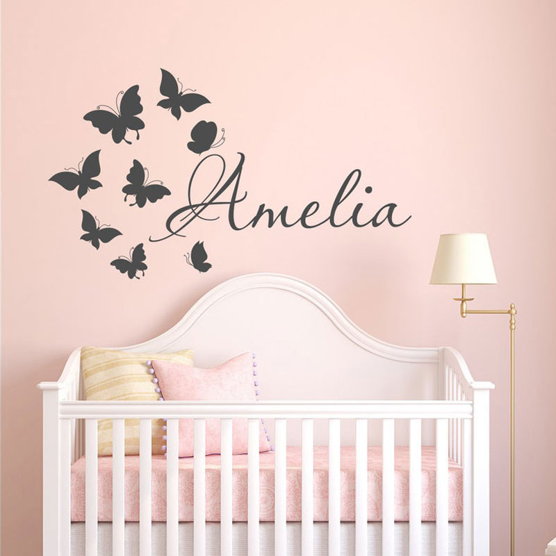 Personalized Girls Name Cartoo - огляд і ціна Baby Nursery Mural Wallpaper