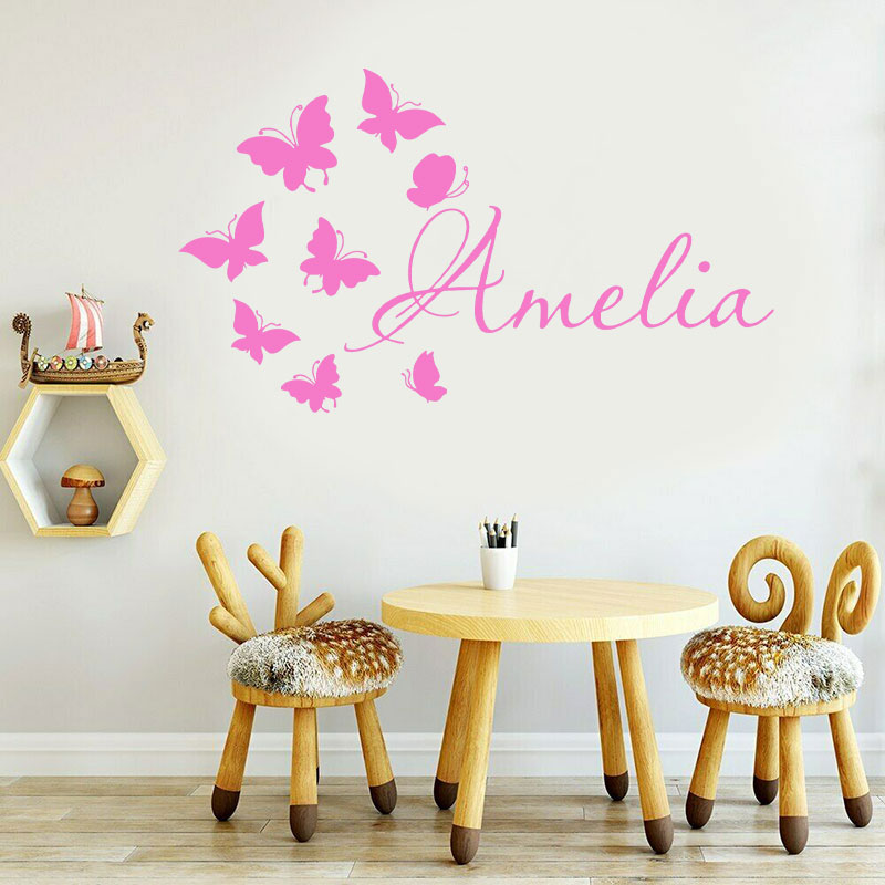 Personalized Girls Name Cartoo - огляд і ціна Baby Nursery Mural Wallpaper