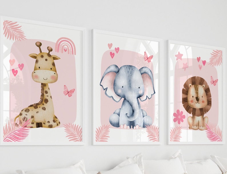 1/3pcs Pink Elephant Giraffe L - огляд і ціна Baby Nursery Giraffe
