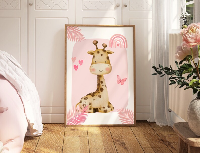 1/3pcs Pink Elephant Giraffe L - огляд і ціна Baby Nursery Giraffe