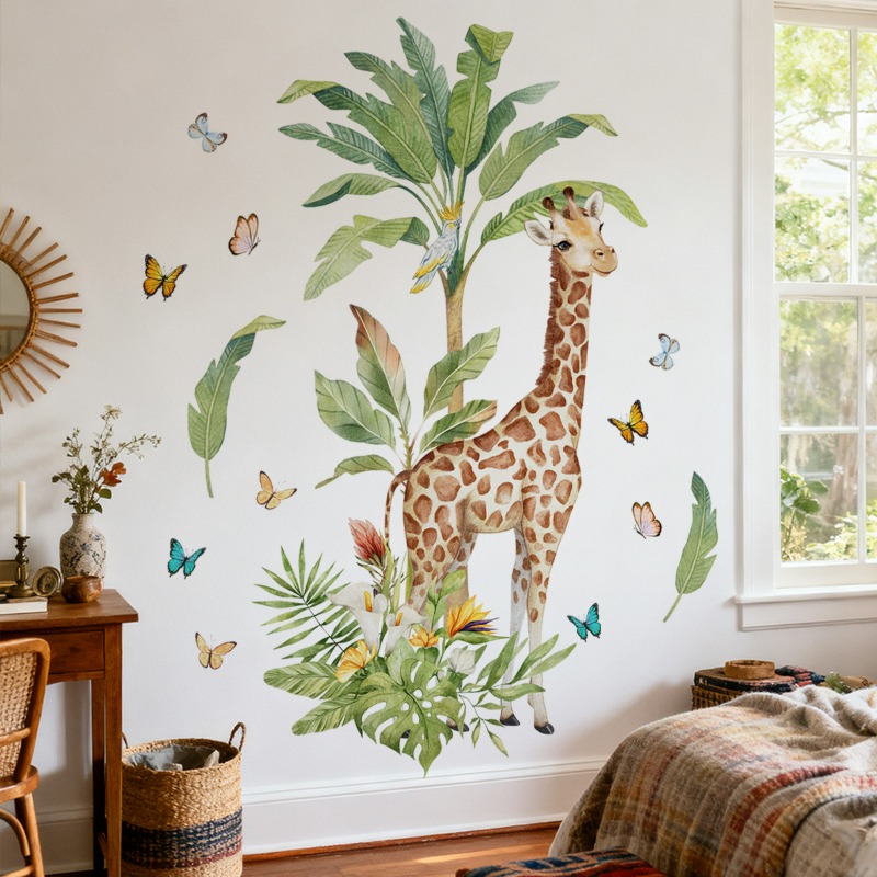 Large Forest Animal Giraffe Wa - огляд і ціна Baby Nursery Mural Wallpaper