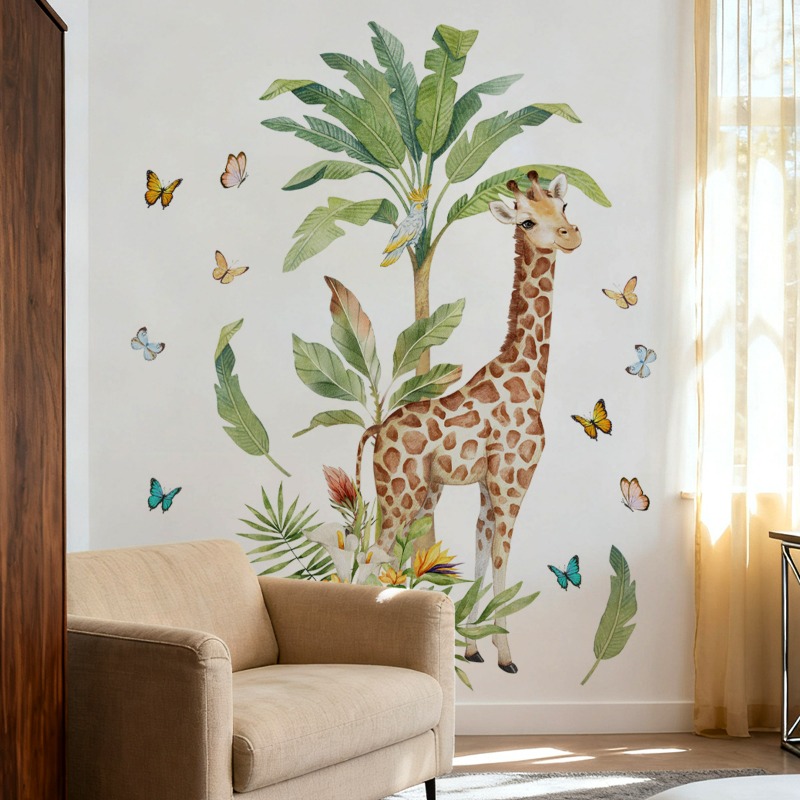 Large Forest Animal Giraffe Wa - огляд і ціна Baby Nursery Mural Wallpaper