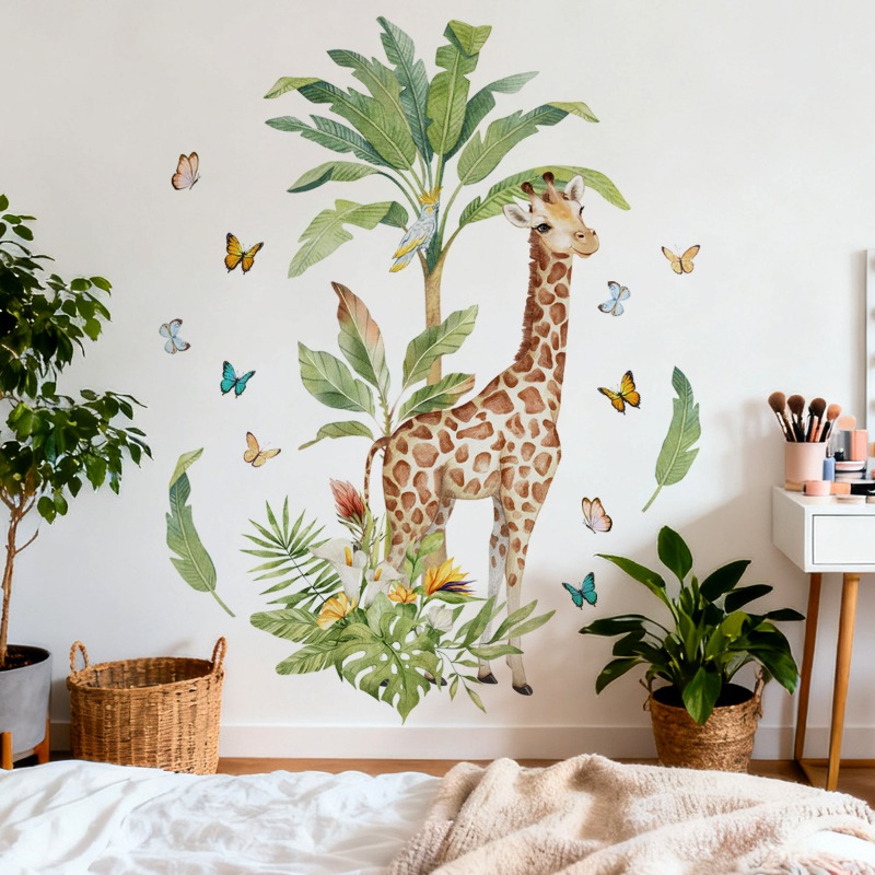 Large Forest Animal Giraffe Wa - огляд і ціна Baby Nursery Mural Wallpaper