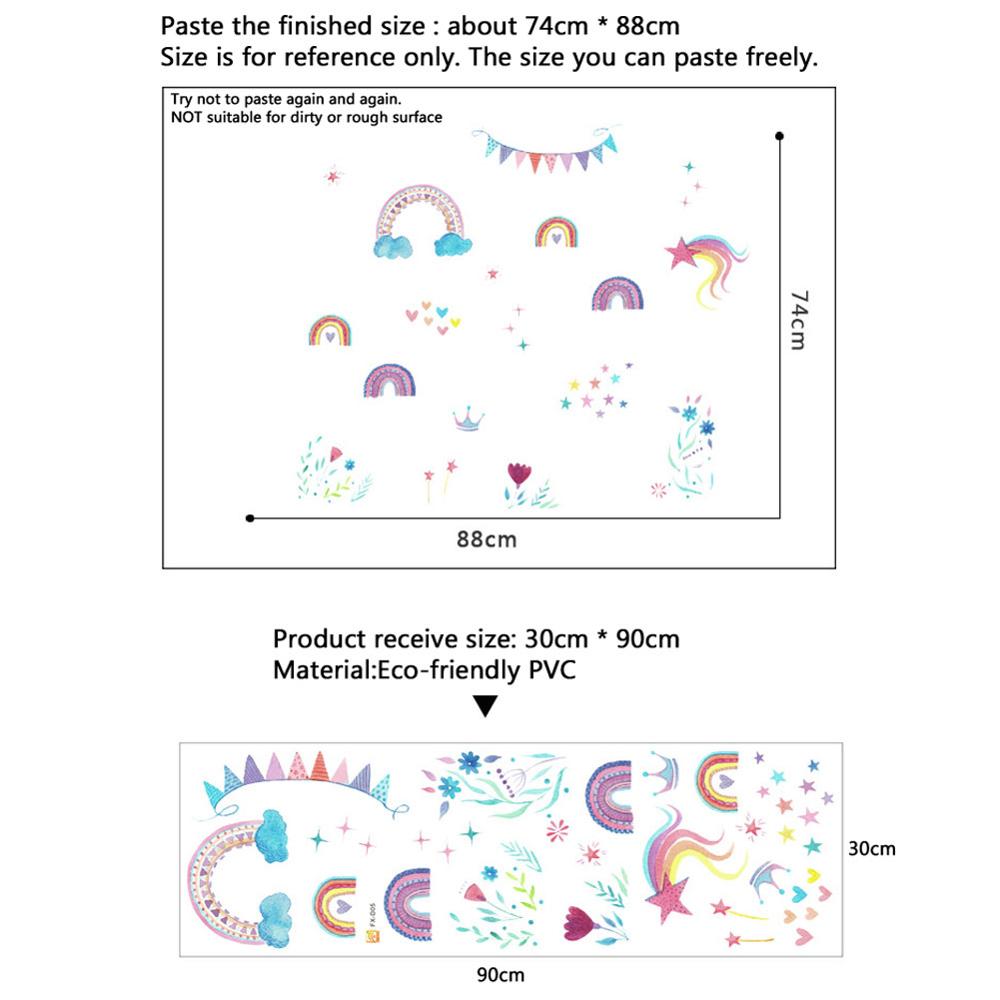 Cartoon Rainbow Stars Wall Sti - огляд і ціна Baby Nursery Mural Wallpaper