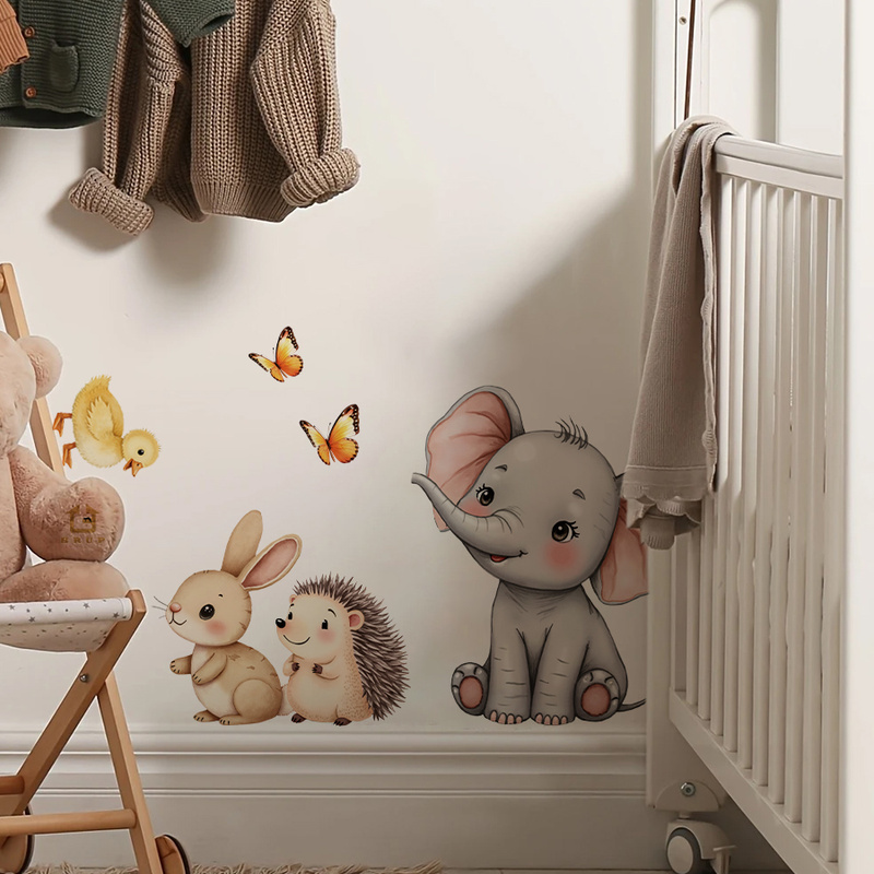 Cartoon Animal Wall Sticker -  - огляд і ціна Baby Nursery Wall Stickers