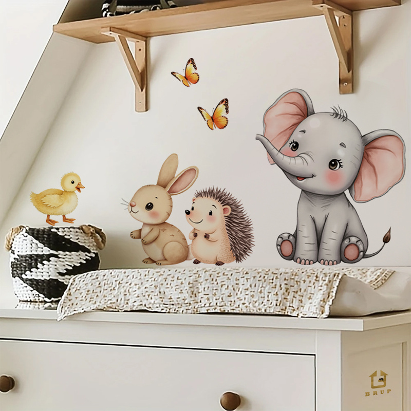 Cartoon Animal Wall Sticker -  - огляд і ціна Baby Nursery Wall Stickers