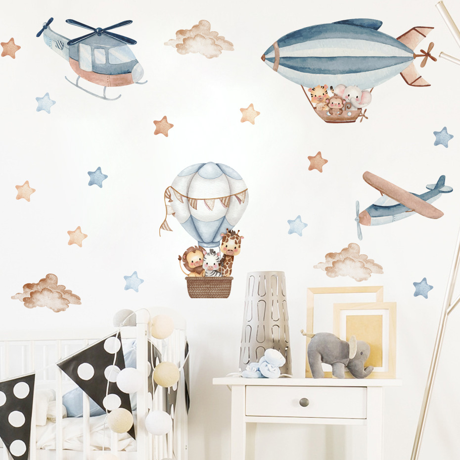 Watercolor Animals Hot Air Bal - огляд і ціна Baby Nursery Design