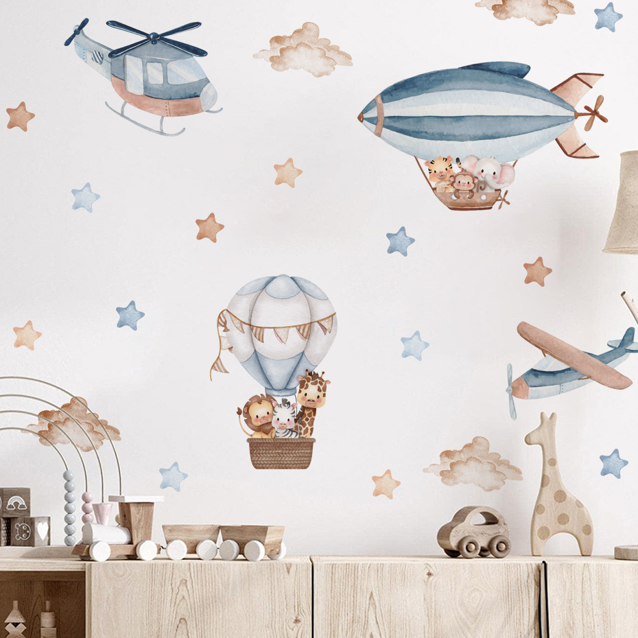 Watercolor Animals Hot Air Bal - огляд і ціна Baby Nursery Design