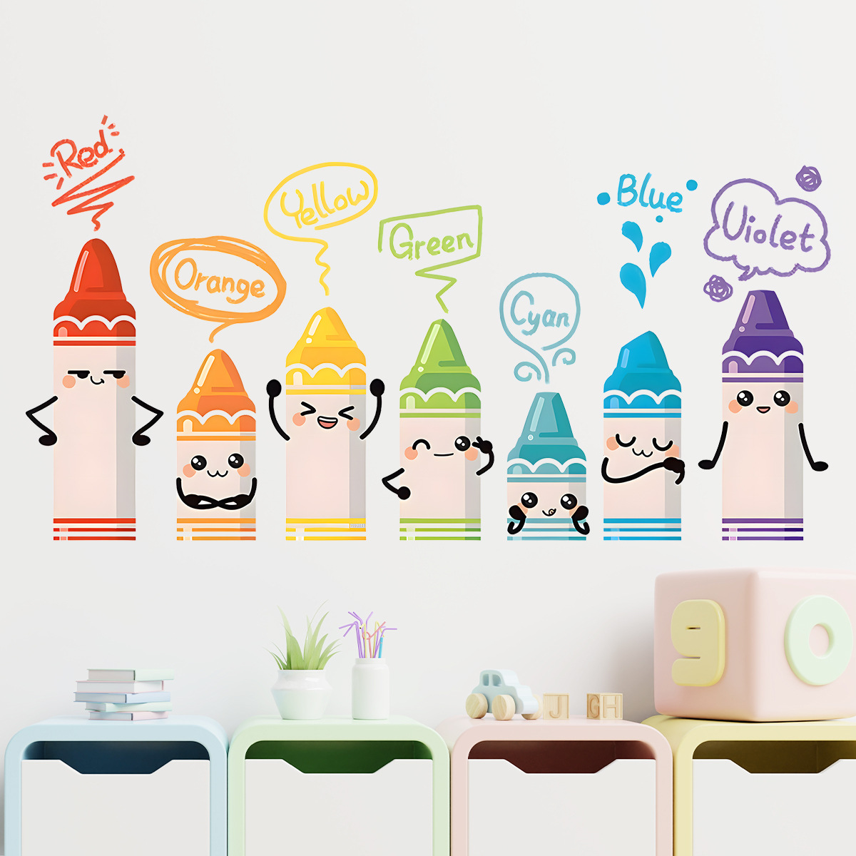 Cartoon Cute Colorful Crayon P - огляд і ціна Baby Nursery Design
