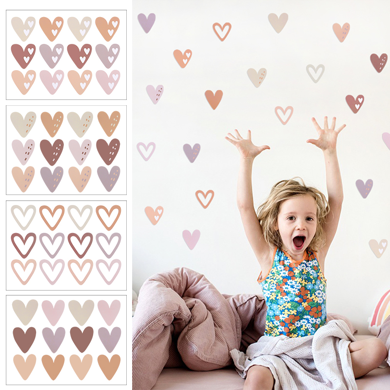 2pcs Lovely Hearts Ins Wall St - огляд і ціна Baby Nursery Mural Wallpaper
